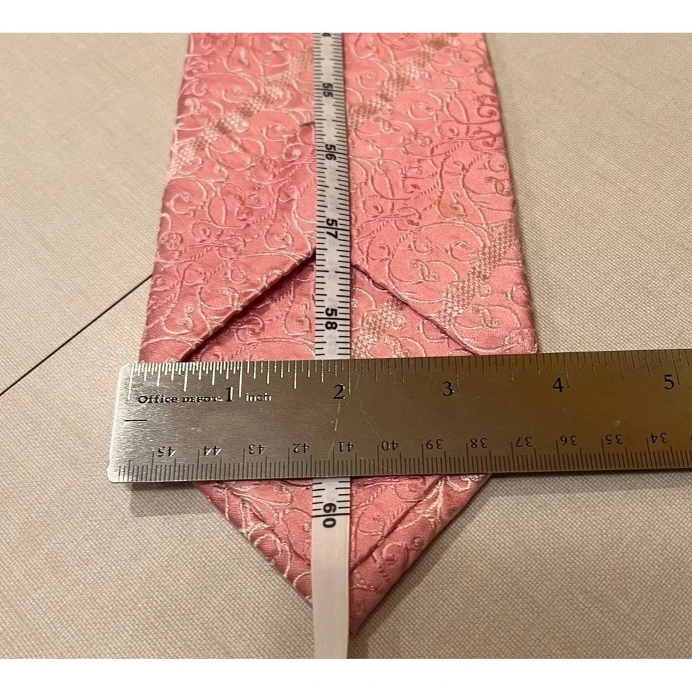 Emilio Ponte Jacquard & Alby Repp Necktie Lot of‎ 2 Pink Silk Handmade in Italy